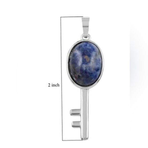 Blue Sodalite Lock and Key Pendant - Picture 10 of 16